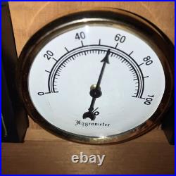 Vtg Cigar Humidor Lacquered Burl Wood Box Inlay Dark Solid Top 16x9x6 Vgc Key