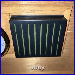Vtg Cigar Humidor Lacquered Burl Wood Box Inlay Dark Solid Top 16x9x6 Vgc Key