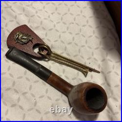 Vtg Decatur DECO a genuine Walnut Cigar Pipe Display Stand Humidor Box + 7 Pipes Vtg Decatur DECO a genuine Walnut Cigar Pipe Display Stand Humidor Box + 7 Pipes