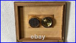 Vtg Quality 25t Count Cigar Humidor Box Cabinet Mahogany Humidifier Hygrometer