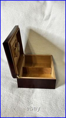 Vtg Quality 25t Count Cigar Humidor Box Cabinet Mahogany Humidifier Hygrometer