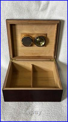 Vtg Quality 25t Count Cigar Humidor Box Cabinet Mahogany Humidifier Hygrometer