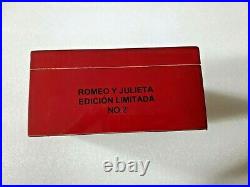 Vtg Romeo Y Julieta Limited Edition No. 2 Cigar Box Humidor Brass Topped RARE