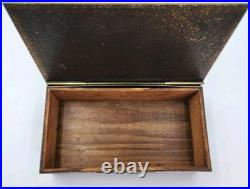 Vtg Silver Crest Bronze Art Deco Golf Cedar Lined Tobacco Cigar Humidor Desk Box