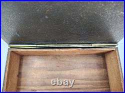 Vtg Silver Crest Bronze Art Deco Golf Cedar Lined Tobacco Cigar Humidor Desk Box