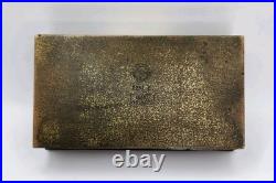 Vtg Silver Crest Bronze Art Deco Golf Cedar Lined Tobacco Cigar Humidor Desk Box