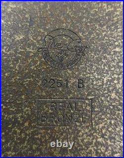 Vtg Silver Crest Bronze Art Deco Golf Cedar Lined Tobacco Cigar Humidor Desk Box