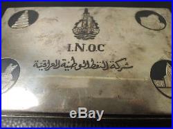 Vtg. Sterling Silver Niello Wood 15,5 x 9.5 Humidor cigar box-Egyptian