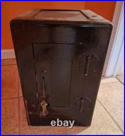 WILKE (Pipe) CIGAR CASE SAFE Tobacco HUMIDOR LOCK BOX 20 Black Wood & Steel