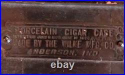 WILKE (Pipe) CIGAR CASE SAFE Tobacco HUMIDOR LOCK BOX 20 Black Wood & Steel