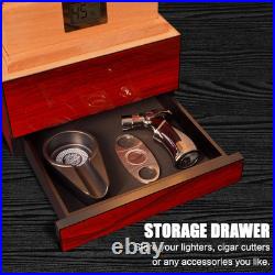W&J 1983 Cigar Humidor, Glass Top Humidor, Cigar Humidor Box with Digital Humidi