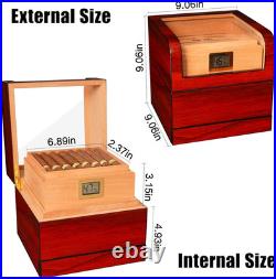W&J 1983 Cigar Humidor, Glass Top Humidor, Cigar Humidor Box with Digital Humidi