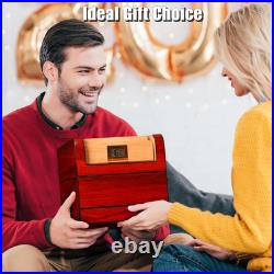 W&J 1983 Cigar Humidor, Glass Top Humidor, Cigar Humidor Box with Digital Humidi