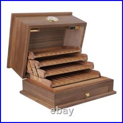 Walnut Cigar Humidor Cabinet Cedar Wood Lined with Hygrometer Cigar Collection