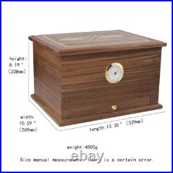 Walnut Cigar Humidor Cabinet Cedar Wood Lined with Hygrometer Cigar Collection