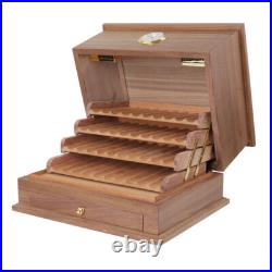 Walnut Cigar Humidor Cabinet Cedar Wood Lined with Hygrometer Cigar Collection