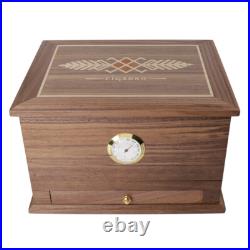 Walnut Cigar Humidor Cabinet Cedar Wood Lined with Hygrometer Cigar Collection