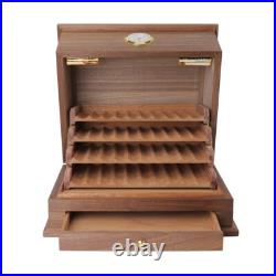 Walnut Cigar Humidor Cabinet Cedar Wood Lined with Hygrometer Cigar Collection