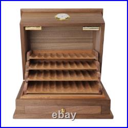 Walnut Cigar Humidor Cabinet Cedar Wood Lined with Hygrometer Cigar Collection