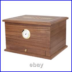 Walnut Cigar Humidor Cabinet Cedar Wood Lined with Hygrometer Cigar Collection