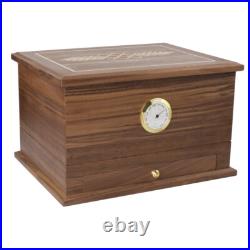 Walnut Cigar Humidor Cabinet Cedar Wood Lined with Hygrometer Cigar Collection