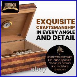 Weathered American Flag Humidor for 25-50 Cigars Old Glory Design