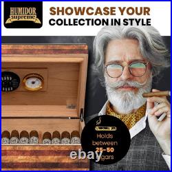 Weathered American Flag Humidor for 25-50 Cigars Old Glory Design