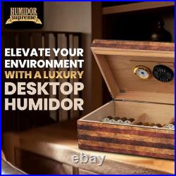 Weathered American Flag Humidor for 25-50 Cigars Old Glory Design