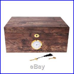 Wood Cedar Cigar Humidor Box Storage Case Humidifier Hygrometer No Glass Top