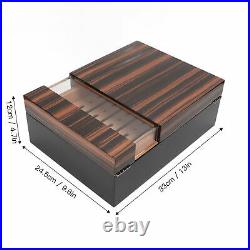 Wood Grain Cigar Humidor Large Cedar Wood Desktop Double Layer Cigar Storage Box