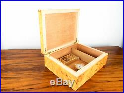 Wooden Birds Eye Maple Wood Humidor Cigar Box Man Cave Decor Birthday Gift