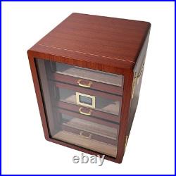 Wooden Cigar Humidor Cabinet Spanish Cedar Wood Cigar Storage Box with Hygrometer