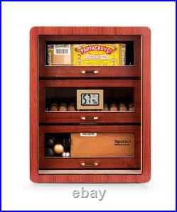 Wooden Cigar Humidor Cabinet Spanish Cedar Wood Cigar Storage Box with Hygrometer