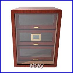 Wooden Cigar Humidor Cabinet Spanish Cedar Wood Cigar Storage Box with Hygrometer