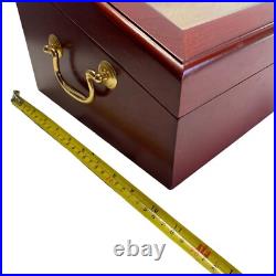 Wooden Large Cigar Humidor Slant Display Box with Hygrometer Humidifier Lock Key Wooden Large Cigar Humidor Slant Display Box with Hygrometer Humidifier Lock Key