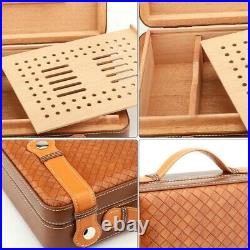 XIFEI Luxury Cigar Humidor Leather Wood Case Box Travel Briefcase For Cohiba NEW