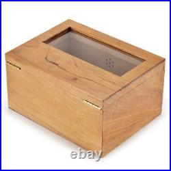 Xifei Cigar Humidor With Hygrometer Humidifier 2 Drawers Cedar Wood Portable Box
