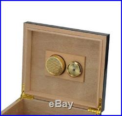 Yellow Cedar Humidor Box with Humidifier and Hygrometer Cohiba Style