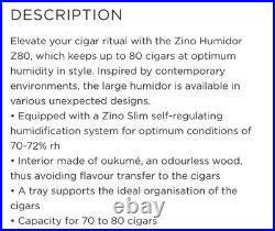 Zino by Davidoff Humidor Z-80, Grey Oak and Cyan 80ct NEW IN BOX